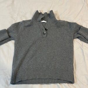 Zara Women's Buttoned High Collar Knit Sweater Size S